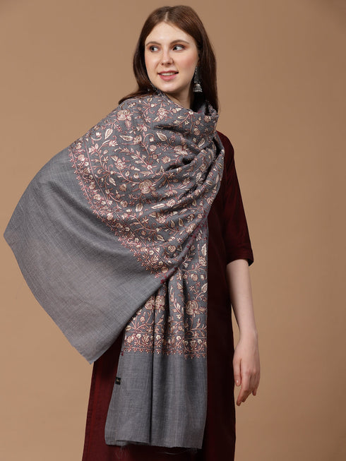Women's Aari Embroidery Wool Shawl